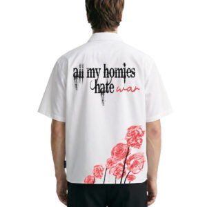 WildFlex Premium Hate War Half Sleeve Cotton Shirt for Men