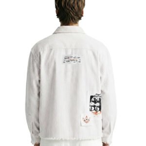 WildFlex Premium Flow State White Ribbed Shirt for Men